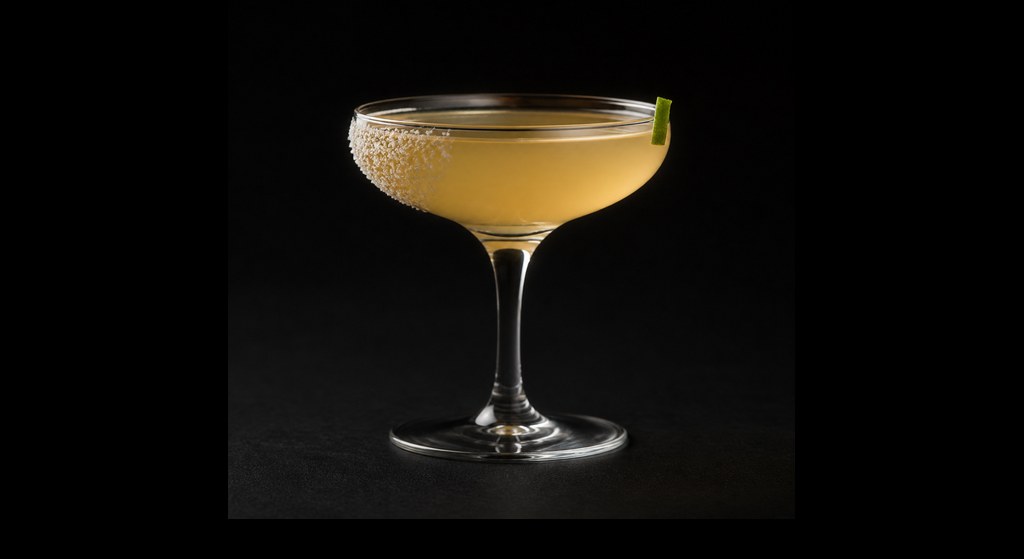 El Viajero cocktail on a dark studio background