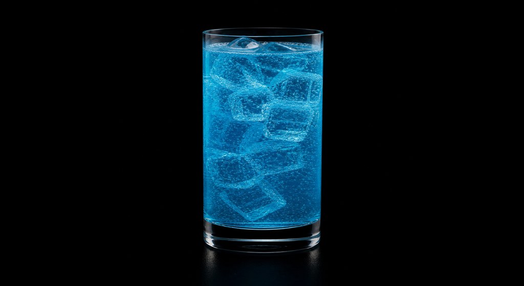 Electric Jam cocktail on a dark studio background