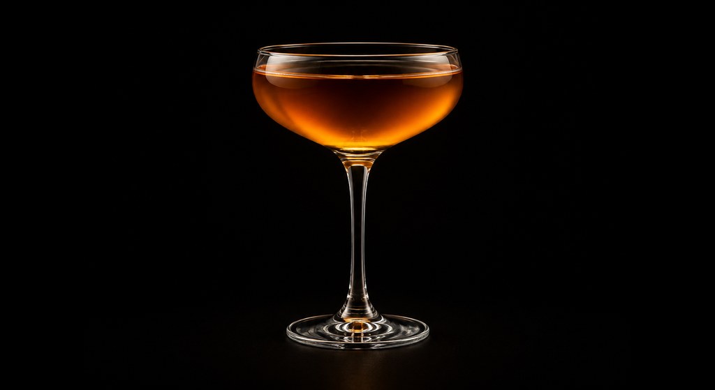 Elysian cocktail on a dark studio background