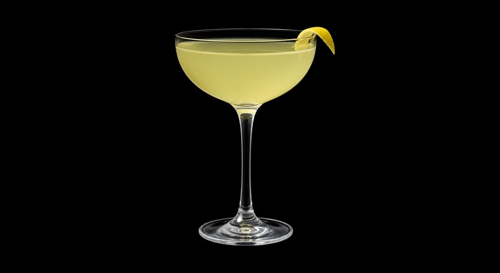 Embassie cocktail on a dark studio background