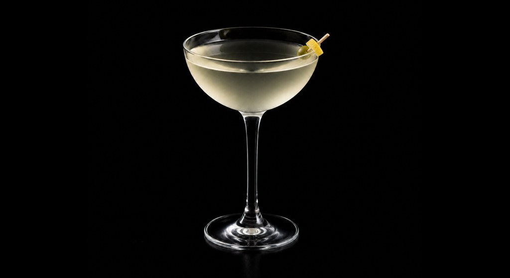 Equal-Parts Martini cocktail on a dark studio background