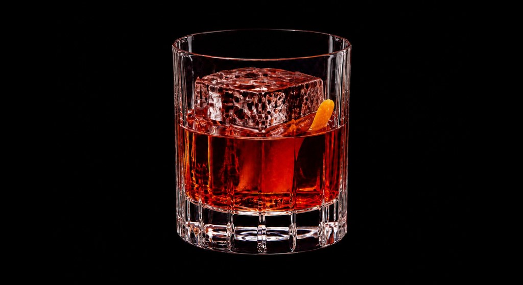 Equal-Parts Negroni cocktail on a dark studio background