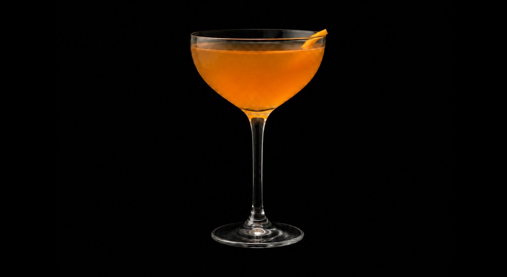 Esquire #1 cocktail on a dark studio background