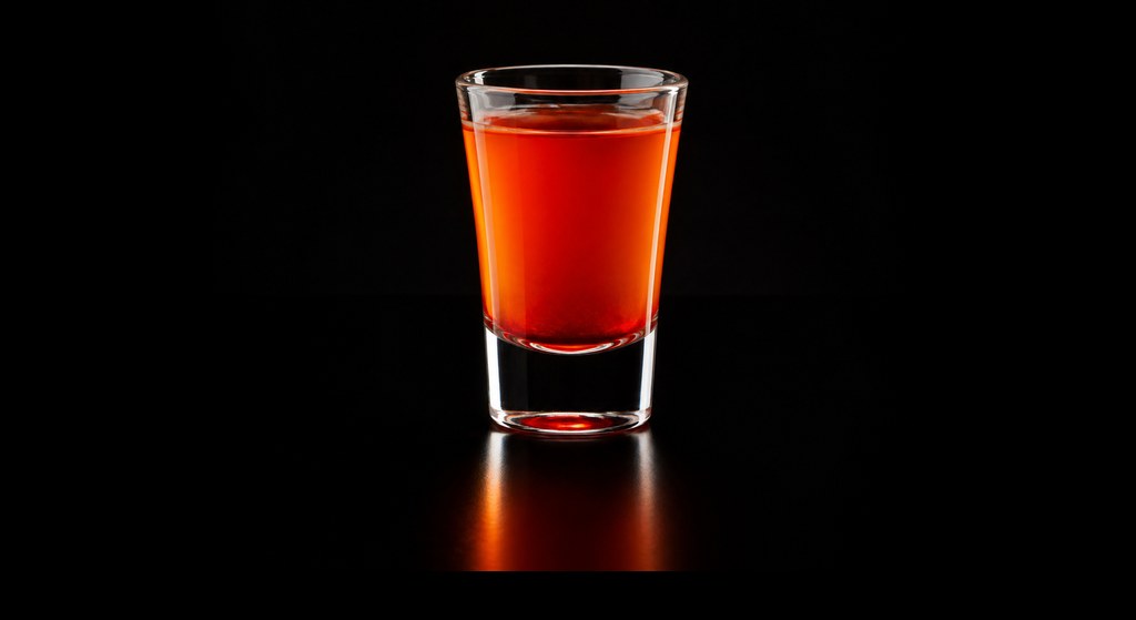 Fahrenheit 5000 cocktail on a dark studio background