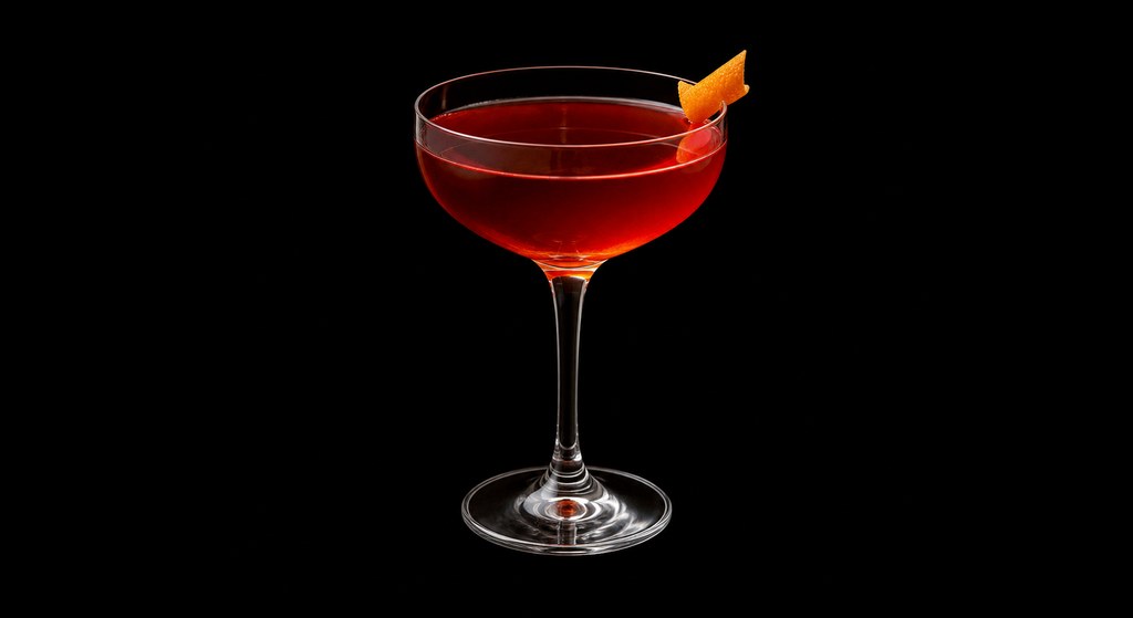Falconi cocktail on a dark studio background