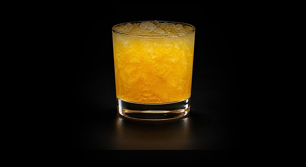 Fancy Word cocktail on a dark studio background