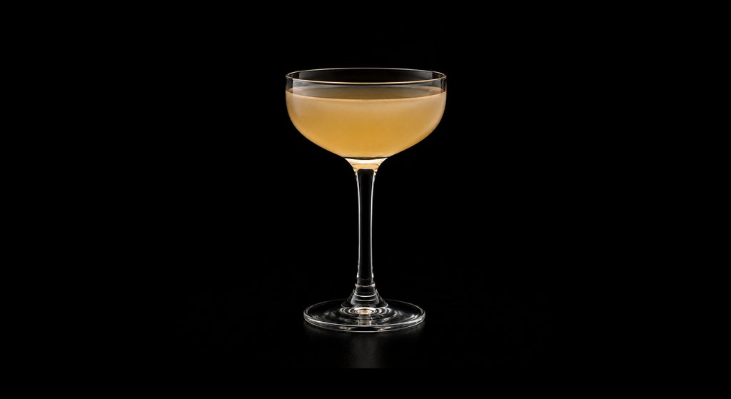 Farmer's Armagnac cocktail on a dark studio background