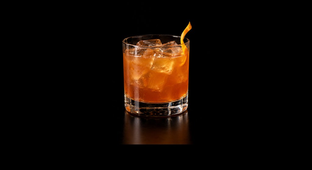 Fat Tire cocktail on a dark studio background