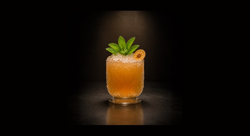 Fay Wray cocktail on a dark studio background