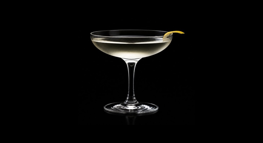 Fifty-Fifty Cocktail cocktail on a dark studio background