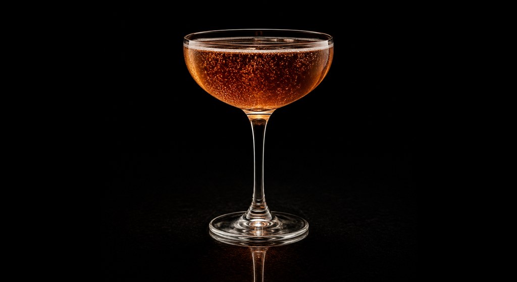 Fireside Cheer cocktail on a dark studio background