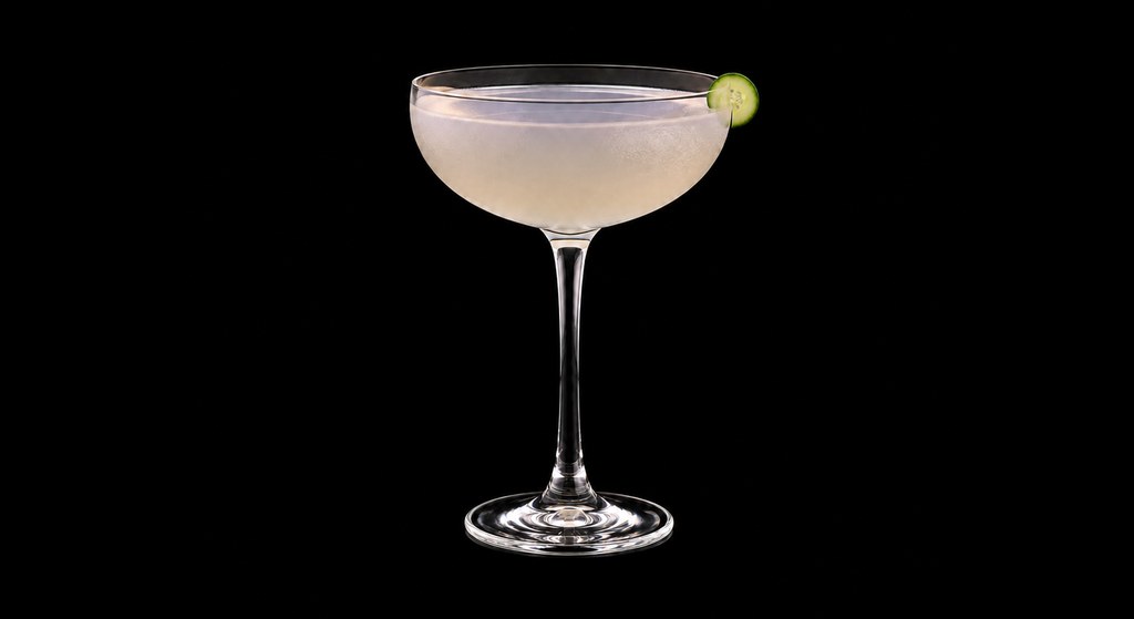 First of Four cocktail on a dark studio background