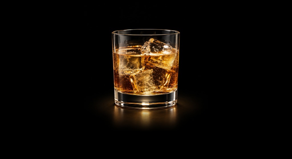 Fleur-de-Lis cocktail on a dark studio background