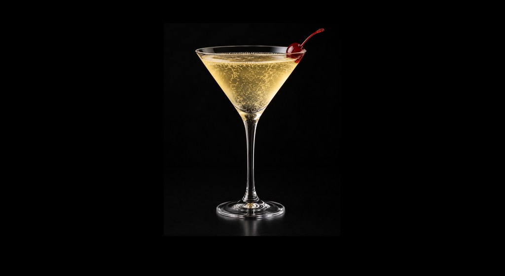 Flirtini cocktail on a dark studio background