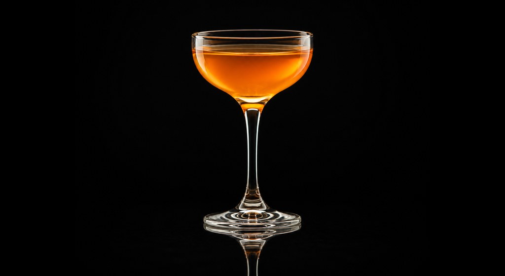 Flying Naked cocktail on a dark studio background