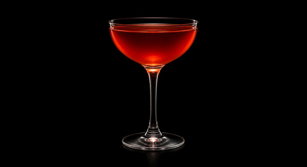 Flying Scotchman cocktail on a dark studio background