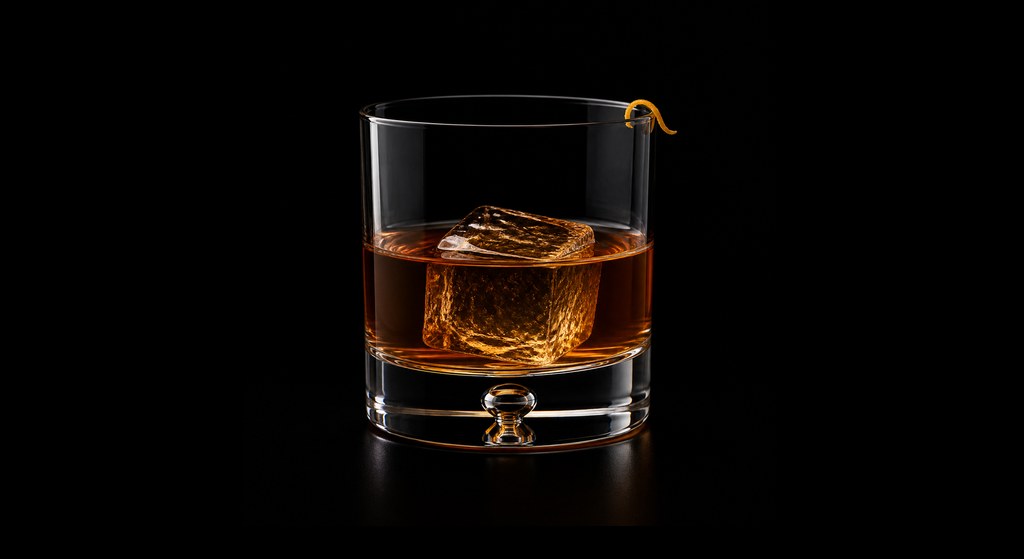 Flying Scotsman cocktail on a dark studio background