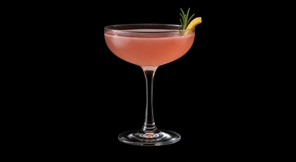 For Remembrance cocktail on a dark studio background