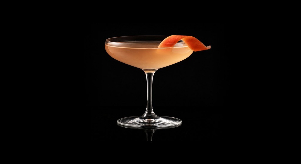 French Blonde cocktail on a dark studio background