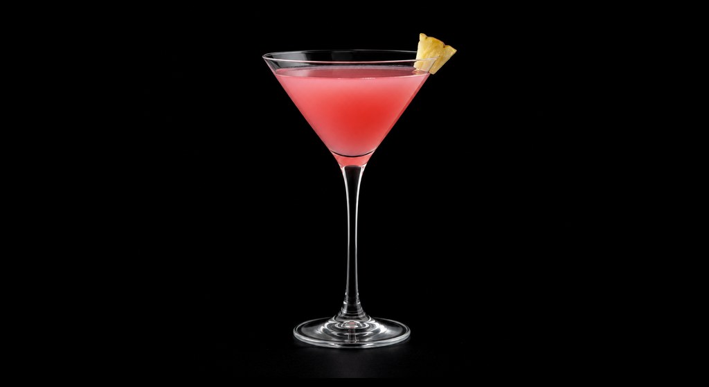 French Cocktail cocktail on a dark studio background