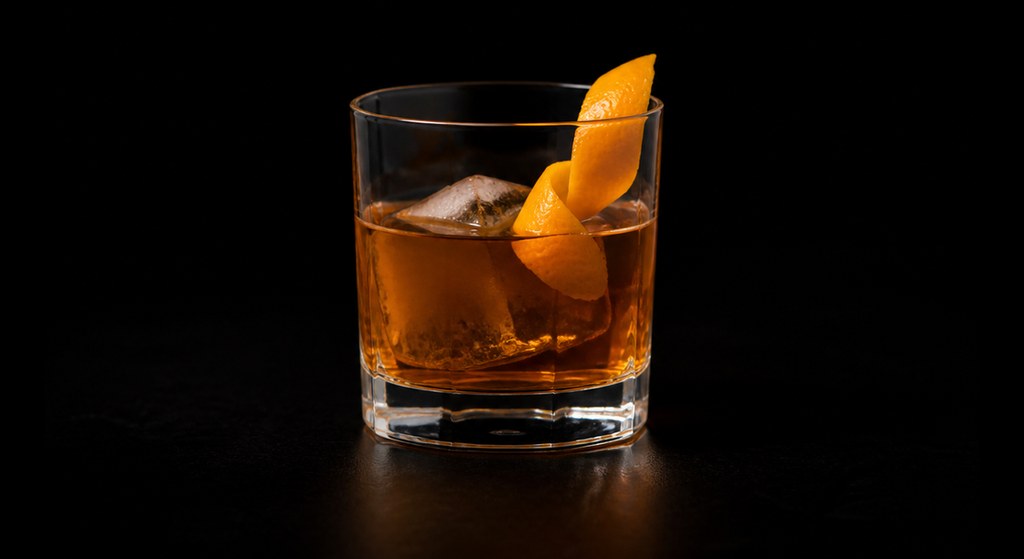 French Connection cocktail on a dark studio background