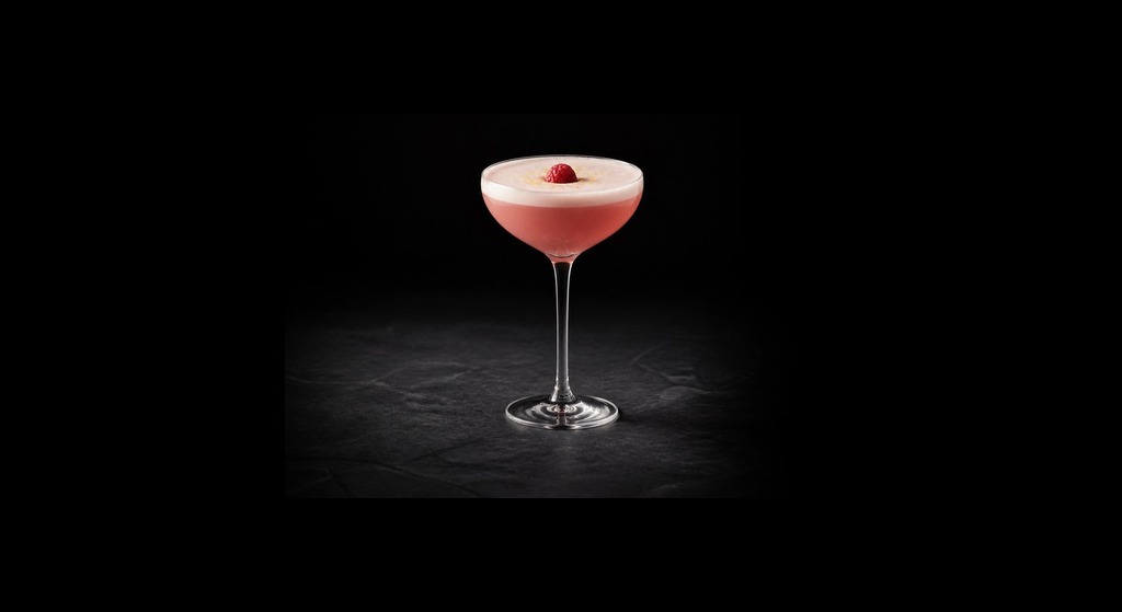 French Martini cocktail on a dark studio background