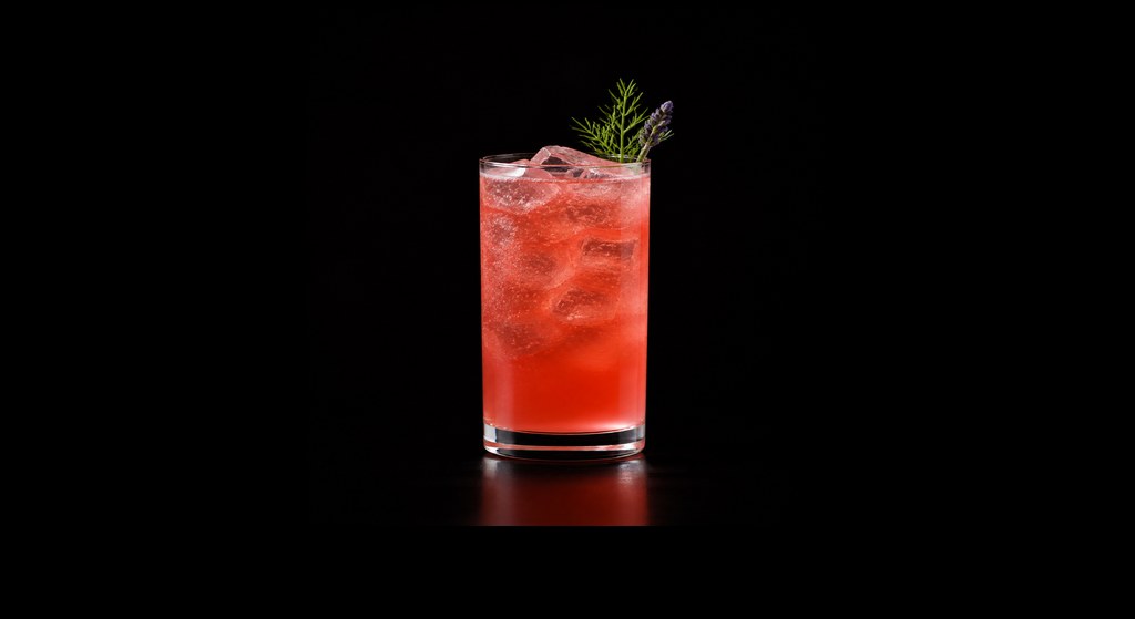 Friend Zone cocktail on a dark studio background