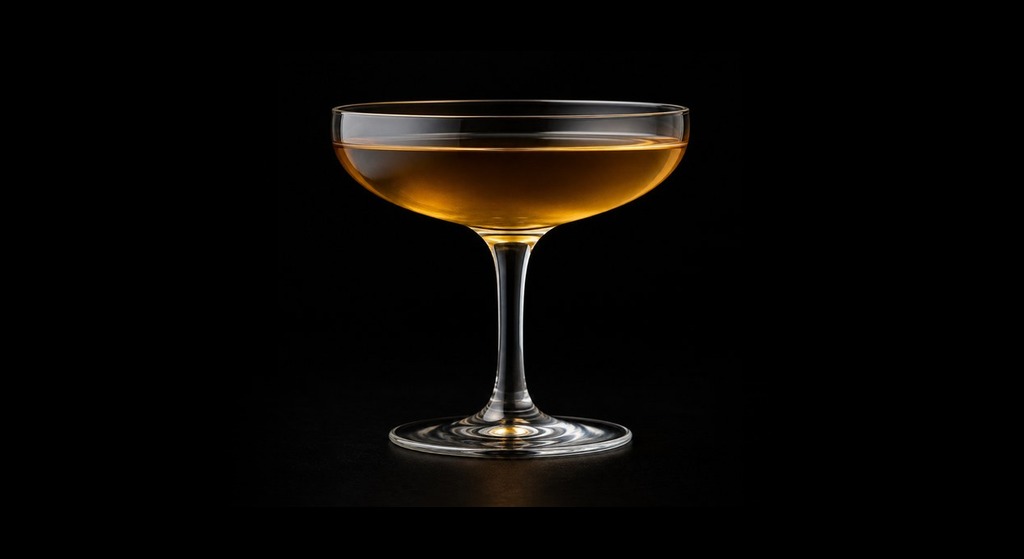 Frozen In A Starry Void cocktail on a dark studio background