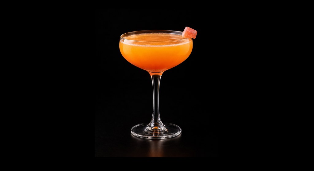 Fruit Salad cocktail on a dark studio background