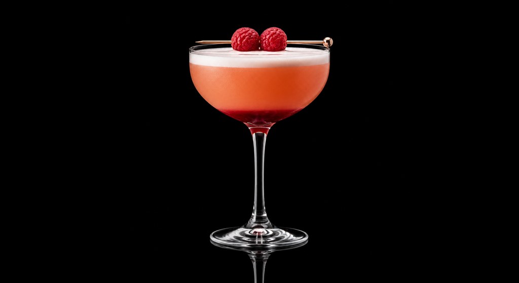 Fruits of the Forest cocktail on a dark studio background
