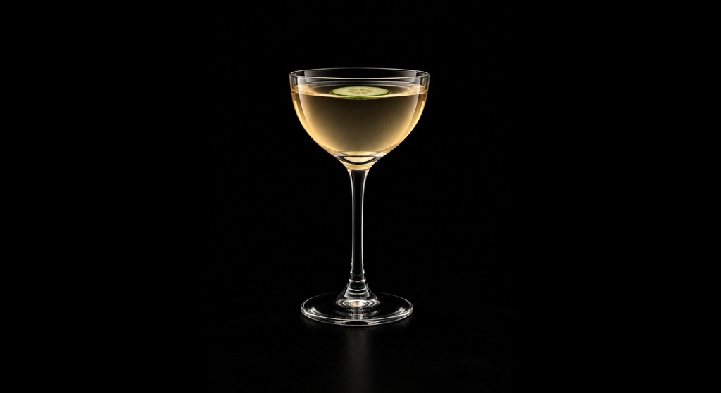 Geisha Martini cocktail on a dark studio background