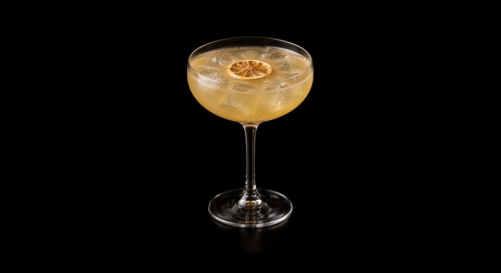 Gem cocktail on a dark studio background