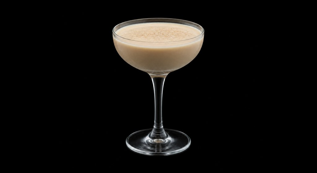 Génépy Suisse cocktail on a dark studio background