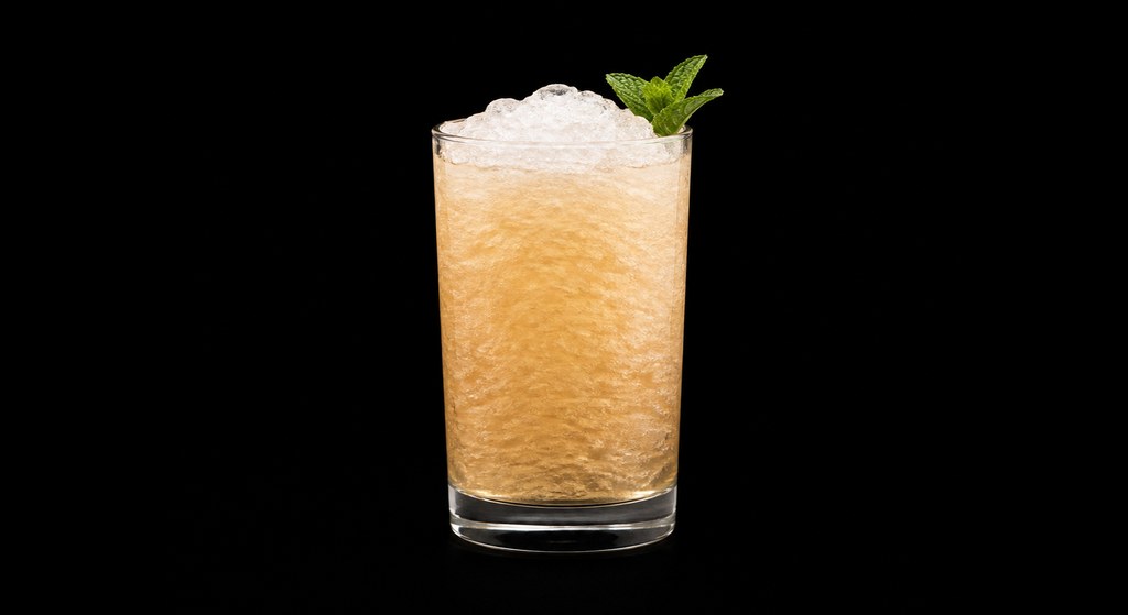 Georgia Mint Julep cocktail on a dark studio background