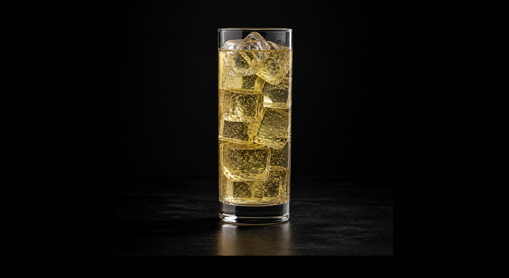 GG cocktail on a dark studio background