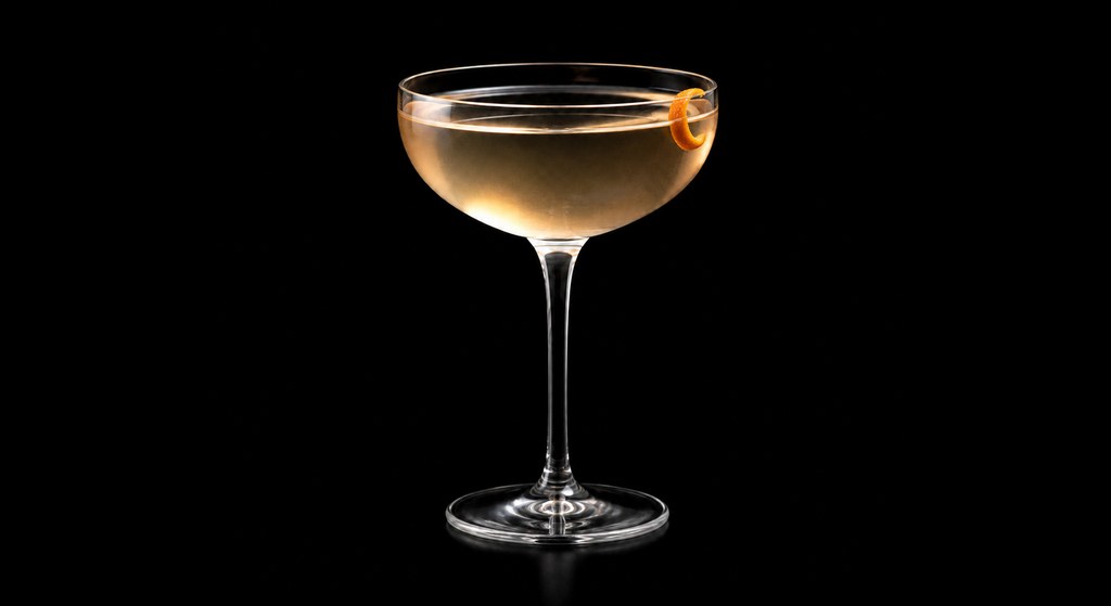 Gin Blossom cocktail on a dark studio background