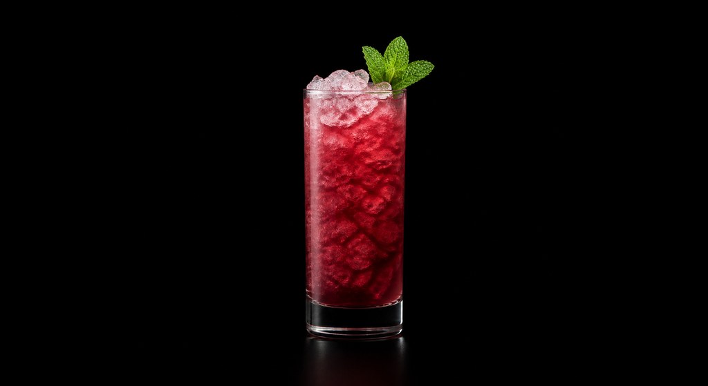 Gin Genie cocktail on a dark studio background