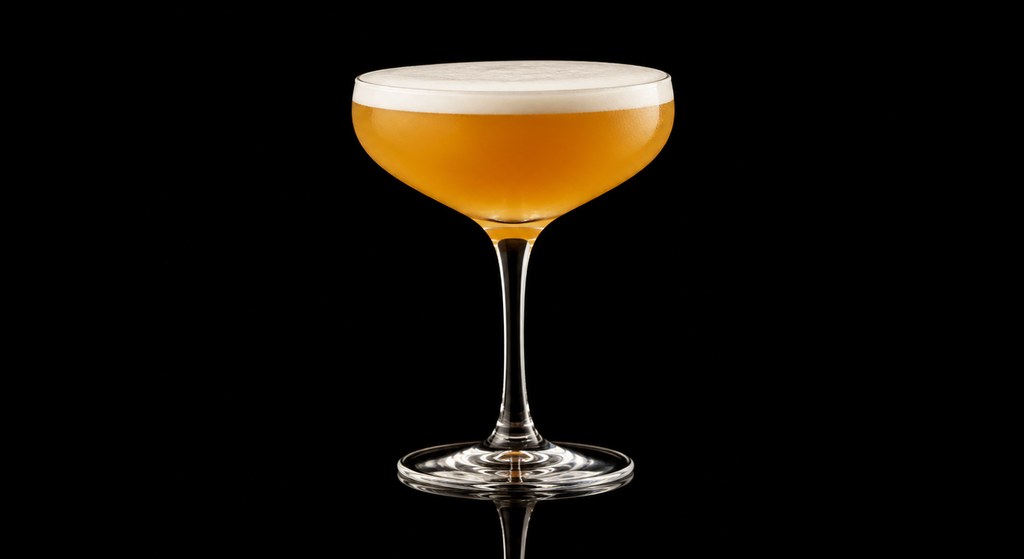 Godfather Sour cocktail on a dark studio background