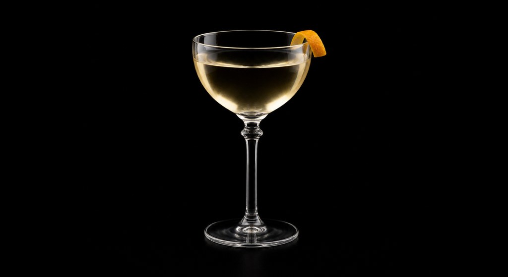 Golden Lady cocktail on a dark studio background