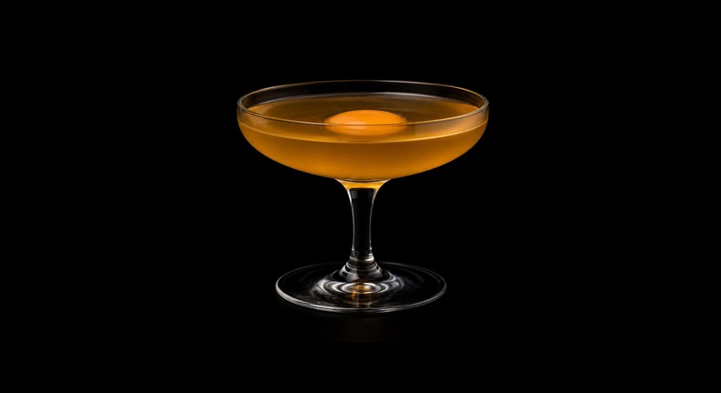 Golden Slipper cocktail on a dark studio background