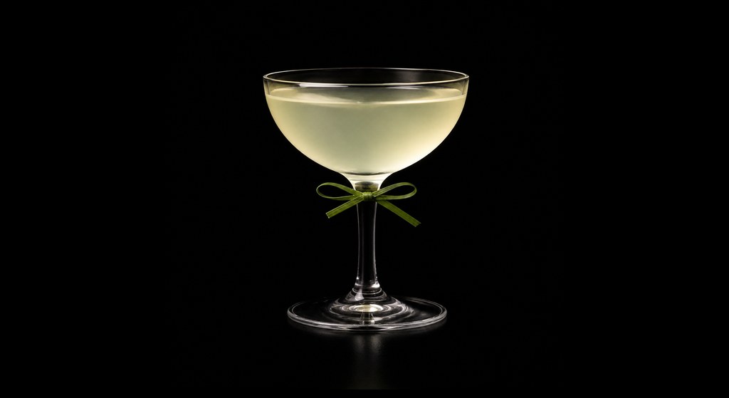 Gordian Knot cocktail on a dark studio background