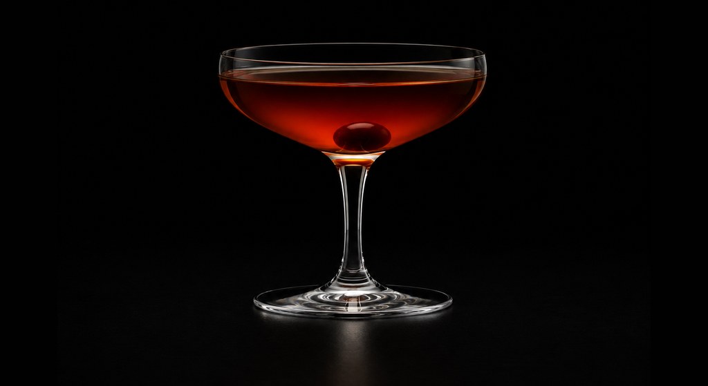 Grandfather cocktail on a dark studio background