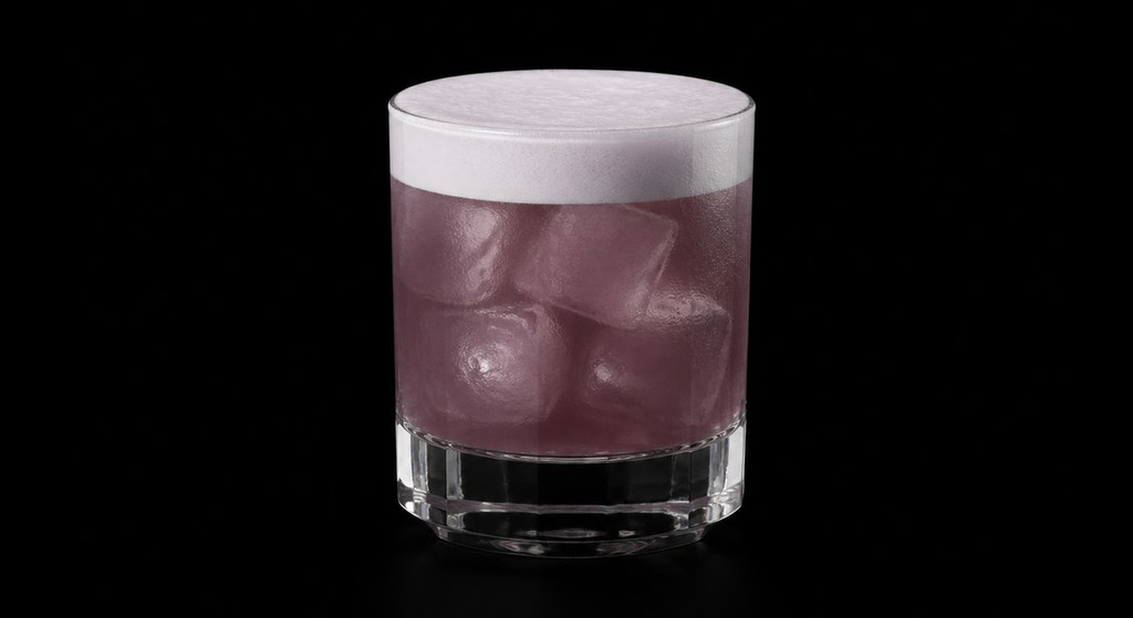 Grape Vodka Froth cocktail on a dark studio background