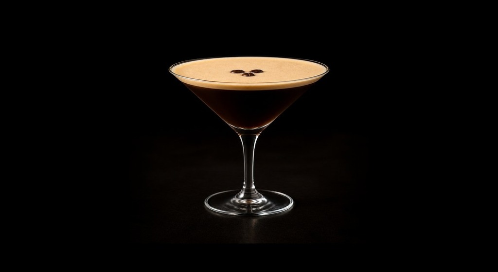 Grappacino cocktail on a dark studio background
