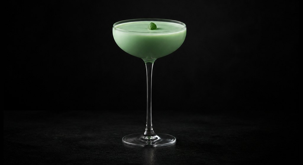 Grasshopper cocktail on a dark studio background