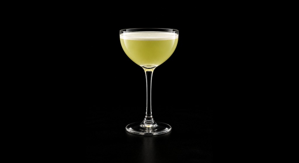 Green Eyes cocktail on a dark studio background