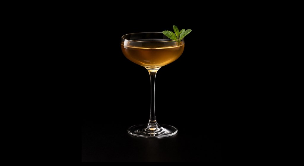 Greenbriar cocktail on a dark studio background