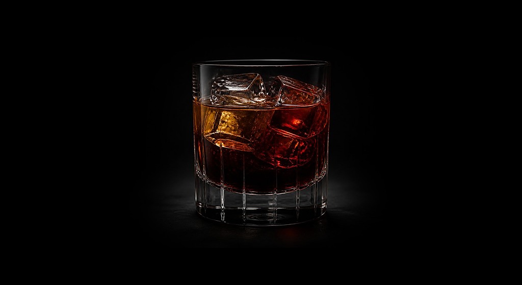 Grim Reaper cocktail on a dark studio background