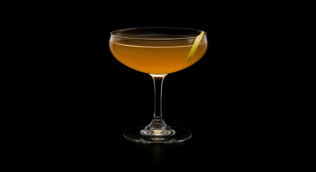 Habitant cocktail on a dark studio background