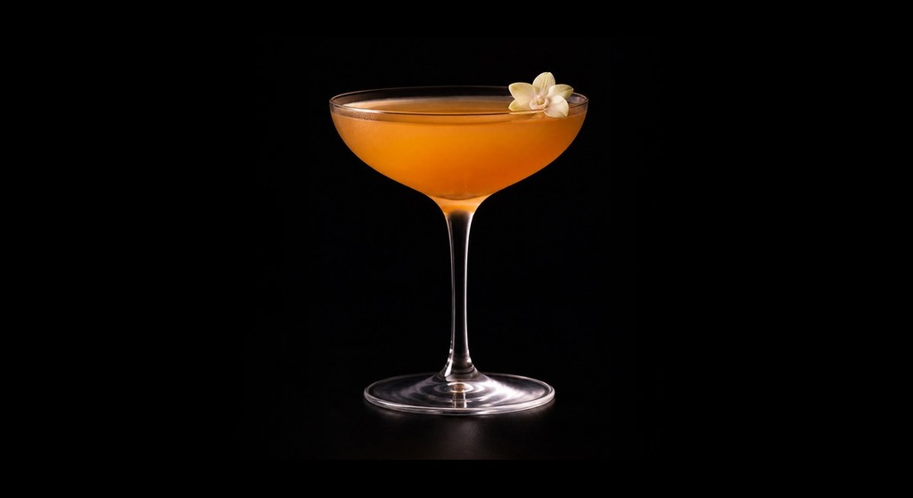 Halekulani cocktail on a dark studio background